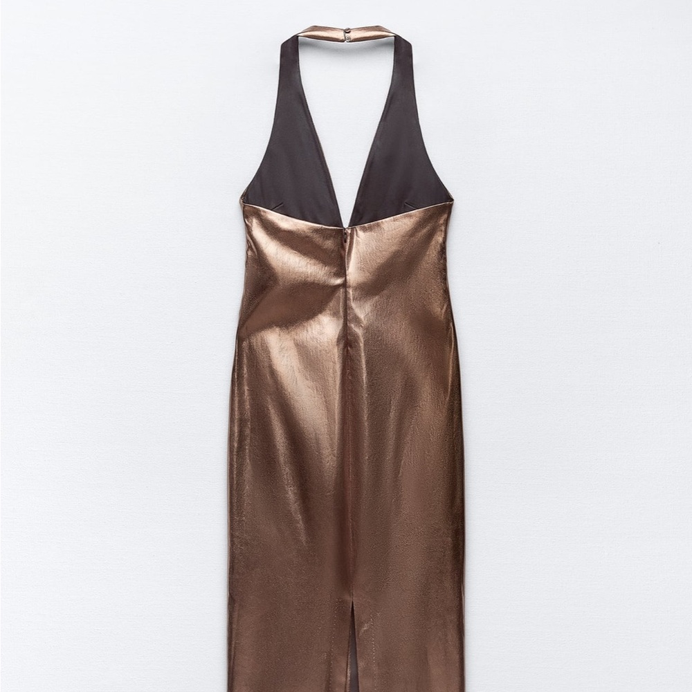Zara limited edition halter dress with metallic thread - Picture 4 of 6